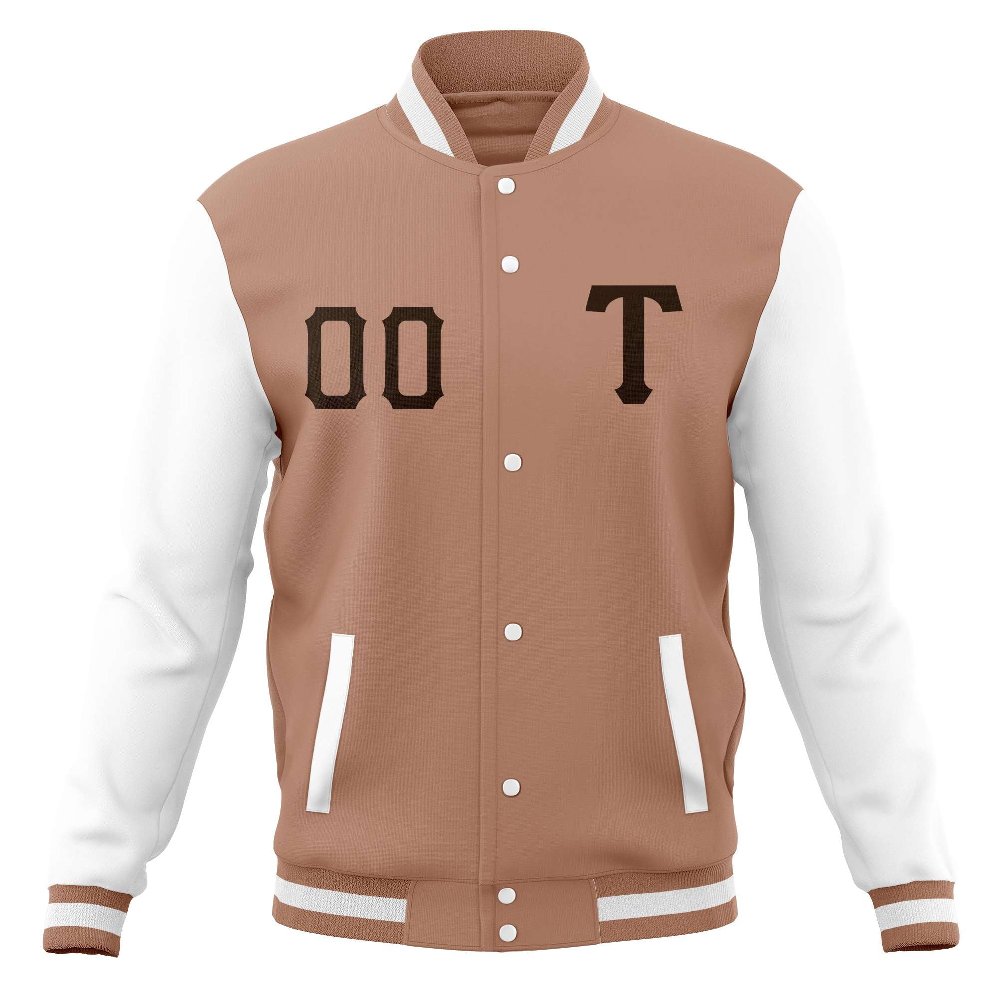 Vestes de baseball personnalisées en mélange de coton à boutons-pression, manteaux Letterman universitaires