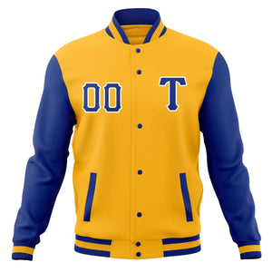 Custom Cotton Blend Baseball Jackets Varsity Letterman Full-Snap Coats for Adults