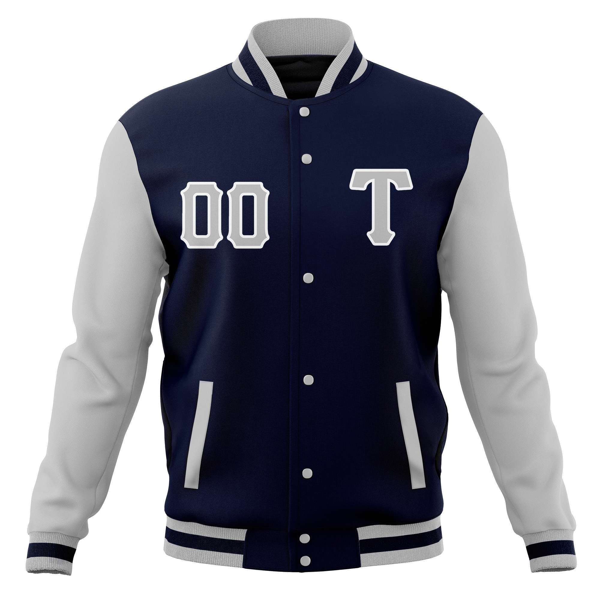 Vestes de baseball personnalisées en mélange de coton à boutons-pression, manteaux Letterman universitaires