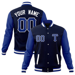 Custom Cotton Blend Baseball Jackets Varsity Letterman Full-Snap Coats for Adults