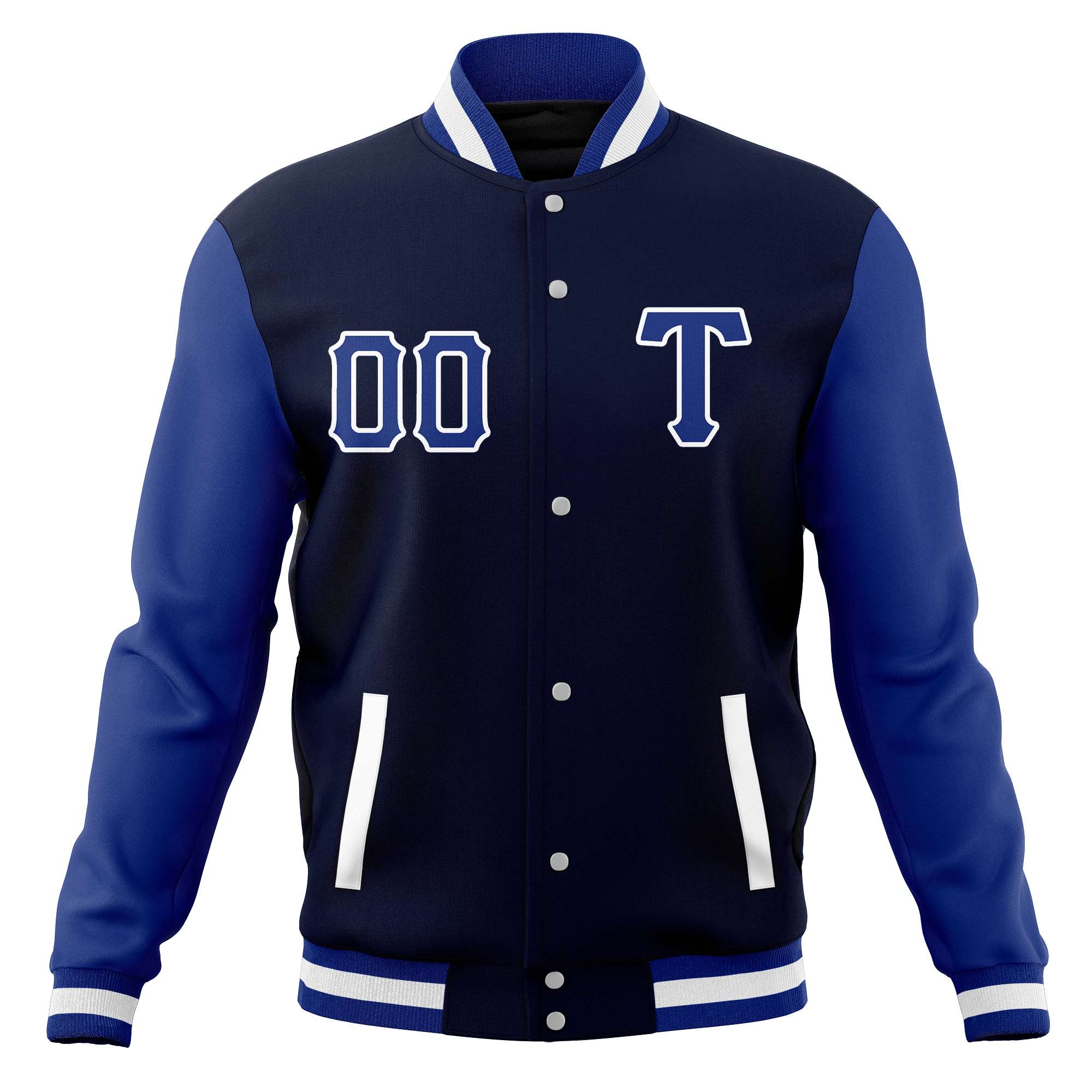 Vestes de baseball en mélange de coton personnalisées, manteaux à bouton-pression Varsity Letterman pour adultes