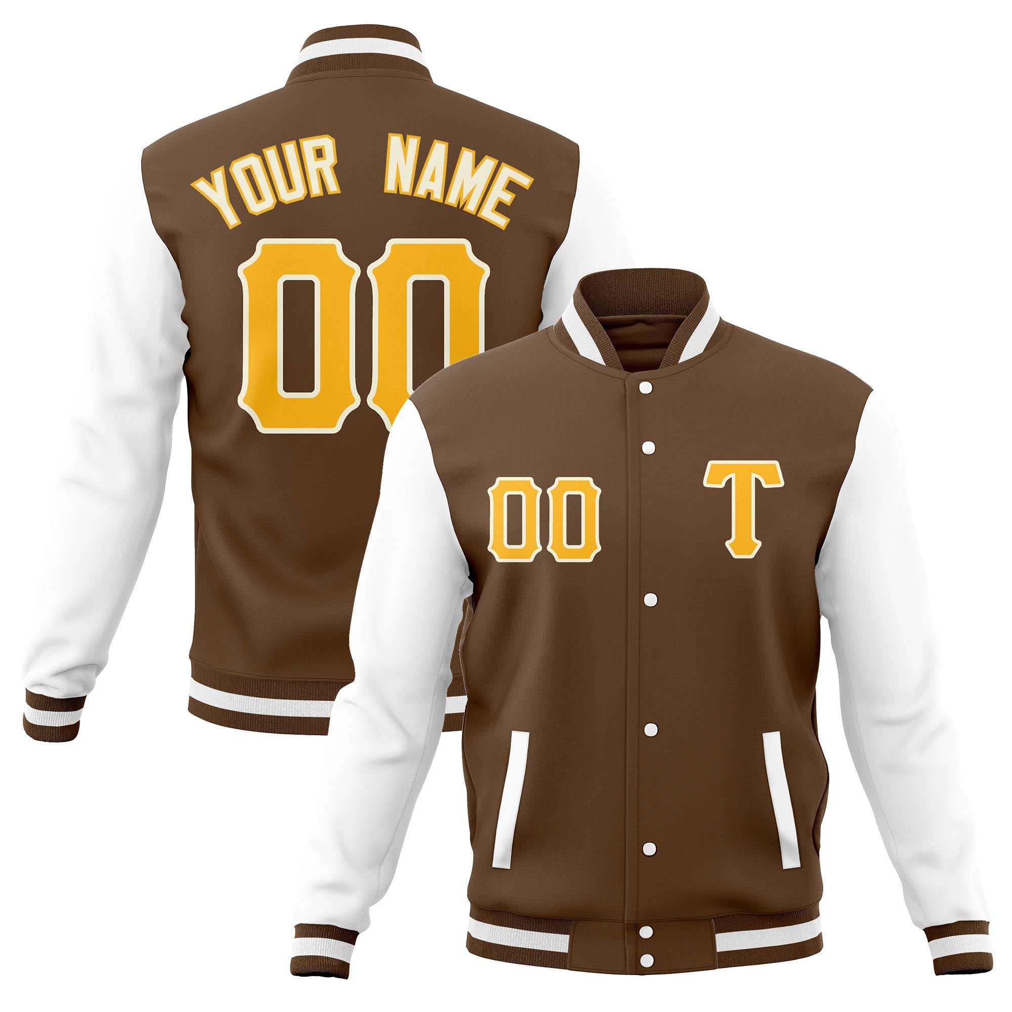 Vestes de baseball en mélange de coton personnalisées, manteaux à bouton-pression Varsity Letterman pour adultes