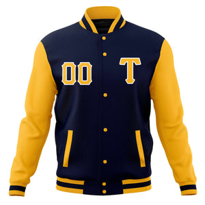 Custom Men's Casual Baseball Coats Varsity Letterman Full-Snap Jackets