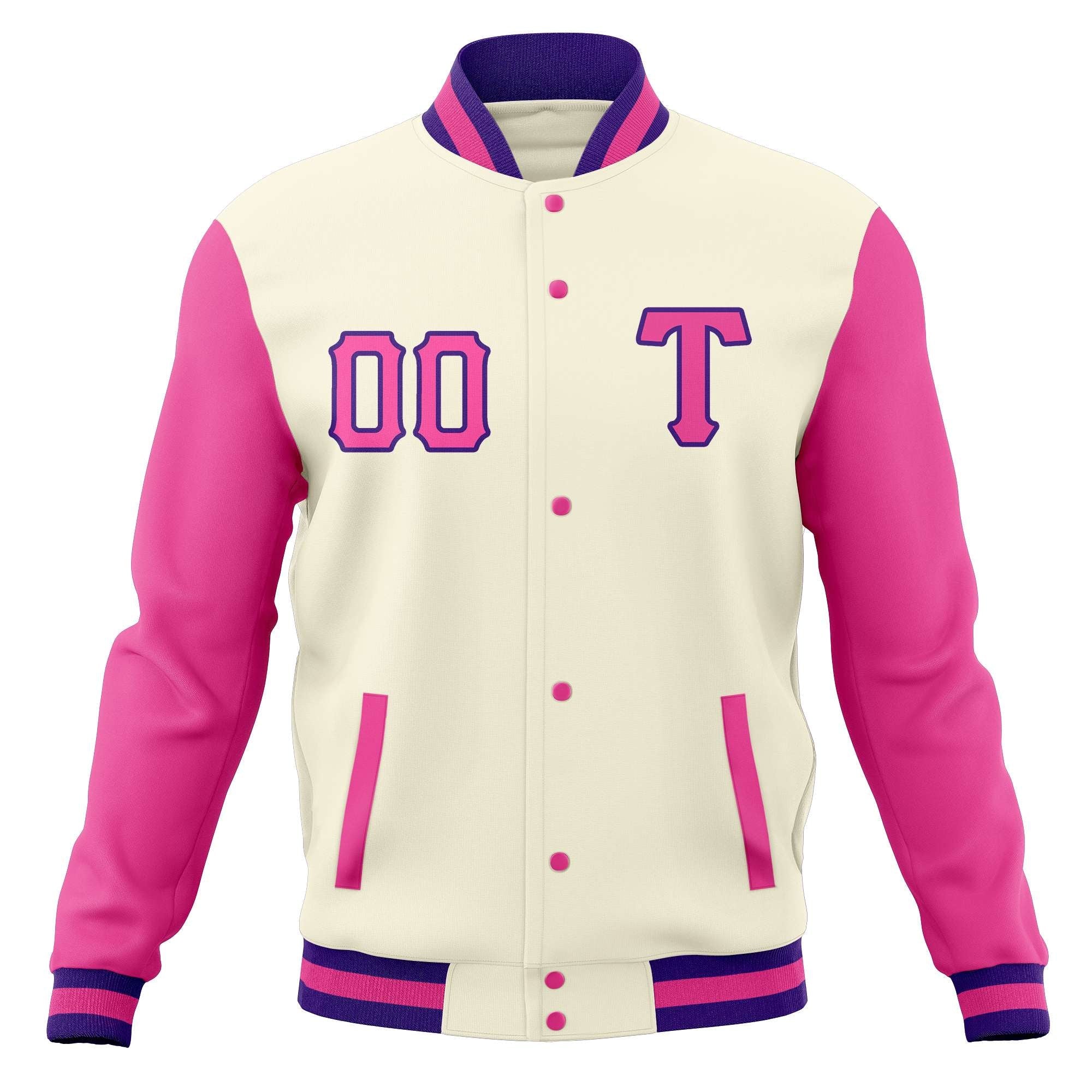 Custom Casual Baseball Jackets Varsity Letterman Full-Snap Coats for Adults