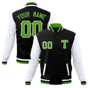 Custom Men's Casual Baseball Coats Varsity Letterman Full-Snap Jackets