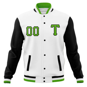 Custom Men's Casual Baseball Coats Varsity Letterman Full-Snap Jackets