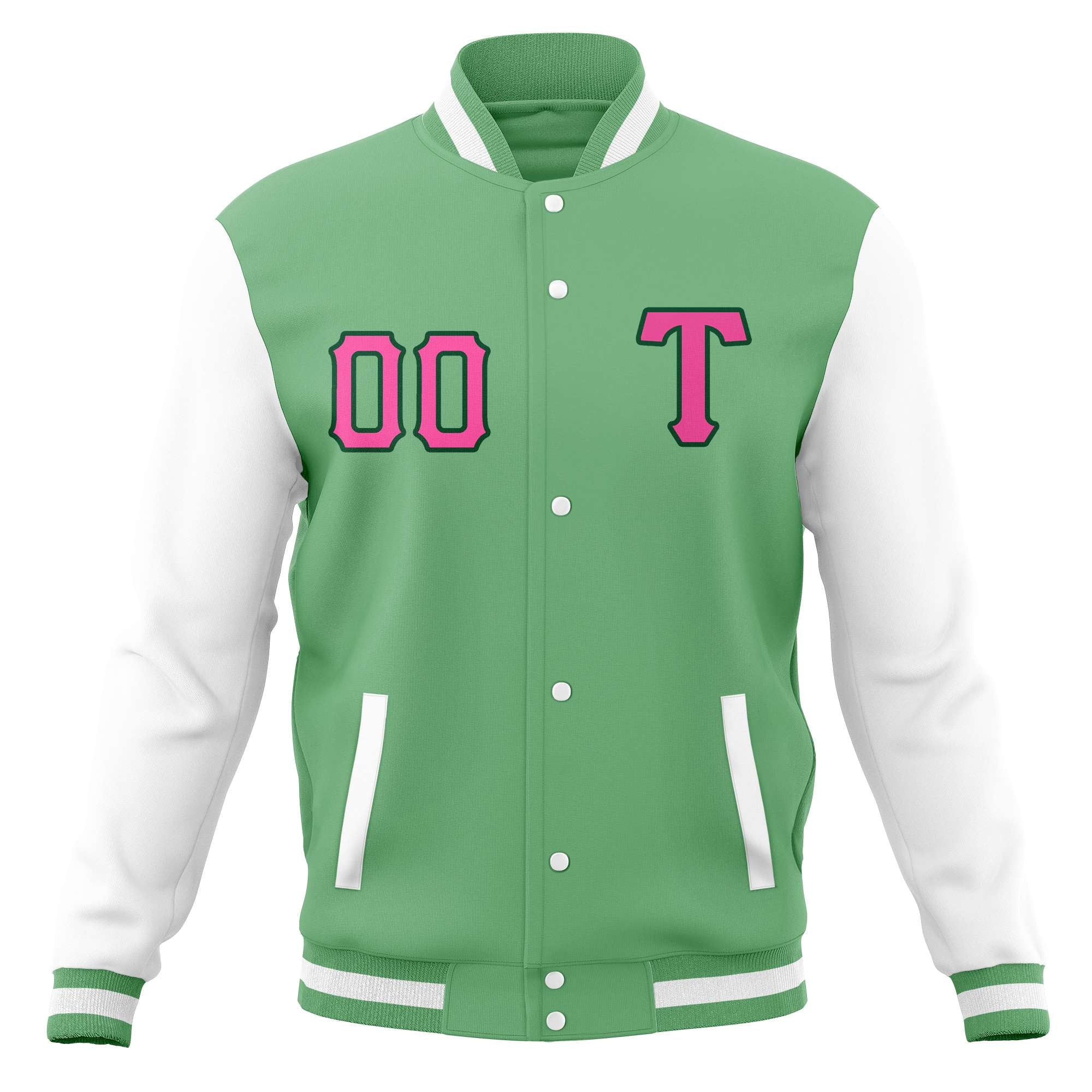 Custom Men's Casual Baseball Coats Varsity Letterman Full-Snap Jackets