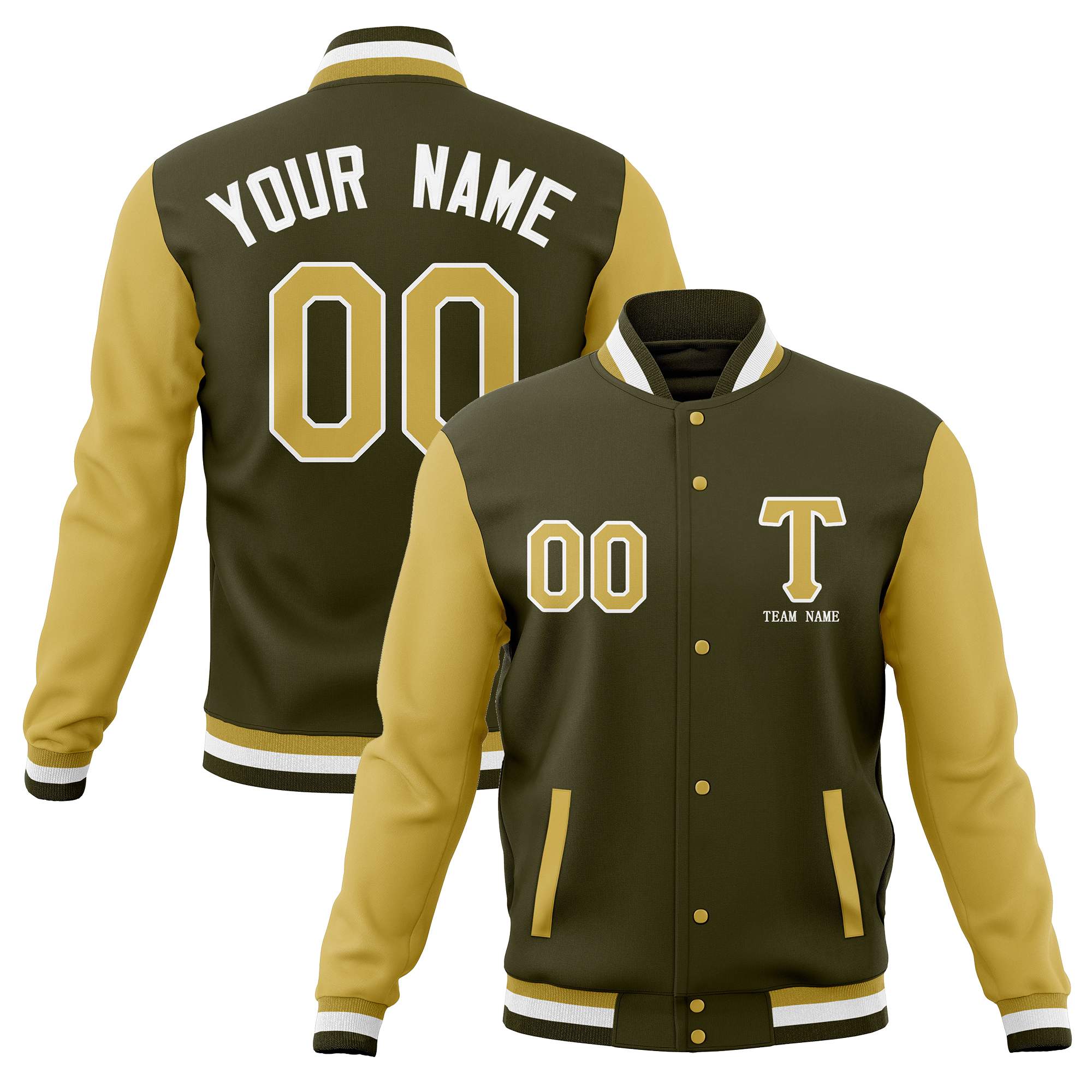 Custom Full-Snap Baseball Coats Stitched Letterman Varsity Jacket