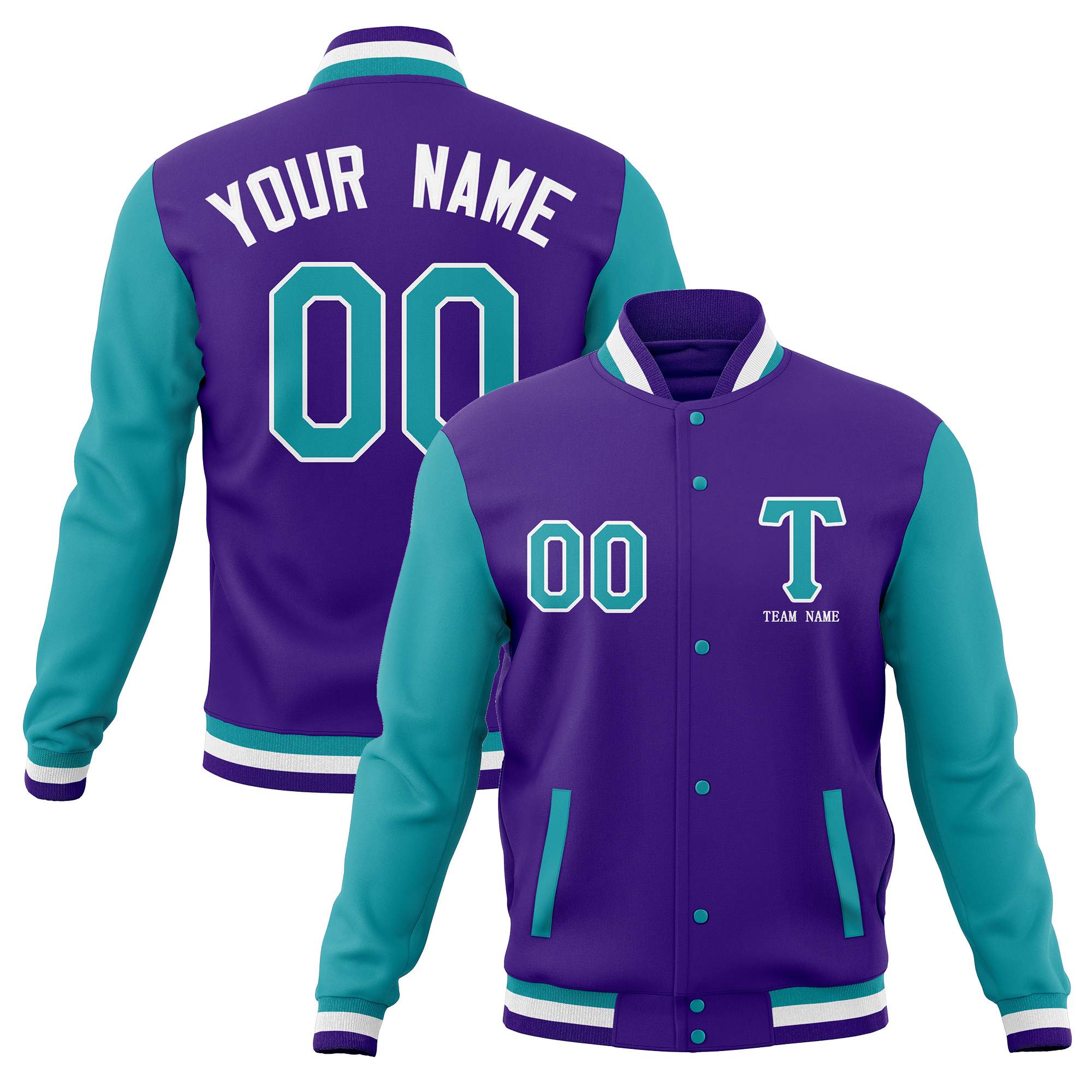 Custom Letterman Varsity Jacket Stitched Full-Snap Baseball Coats