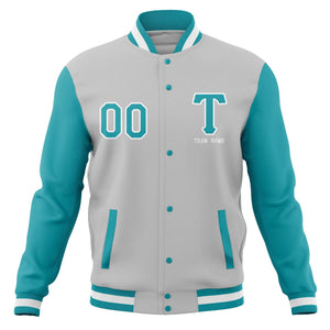 Custom Letterman Varsity Baseball Full-Snap Jacket Stitched Name Number