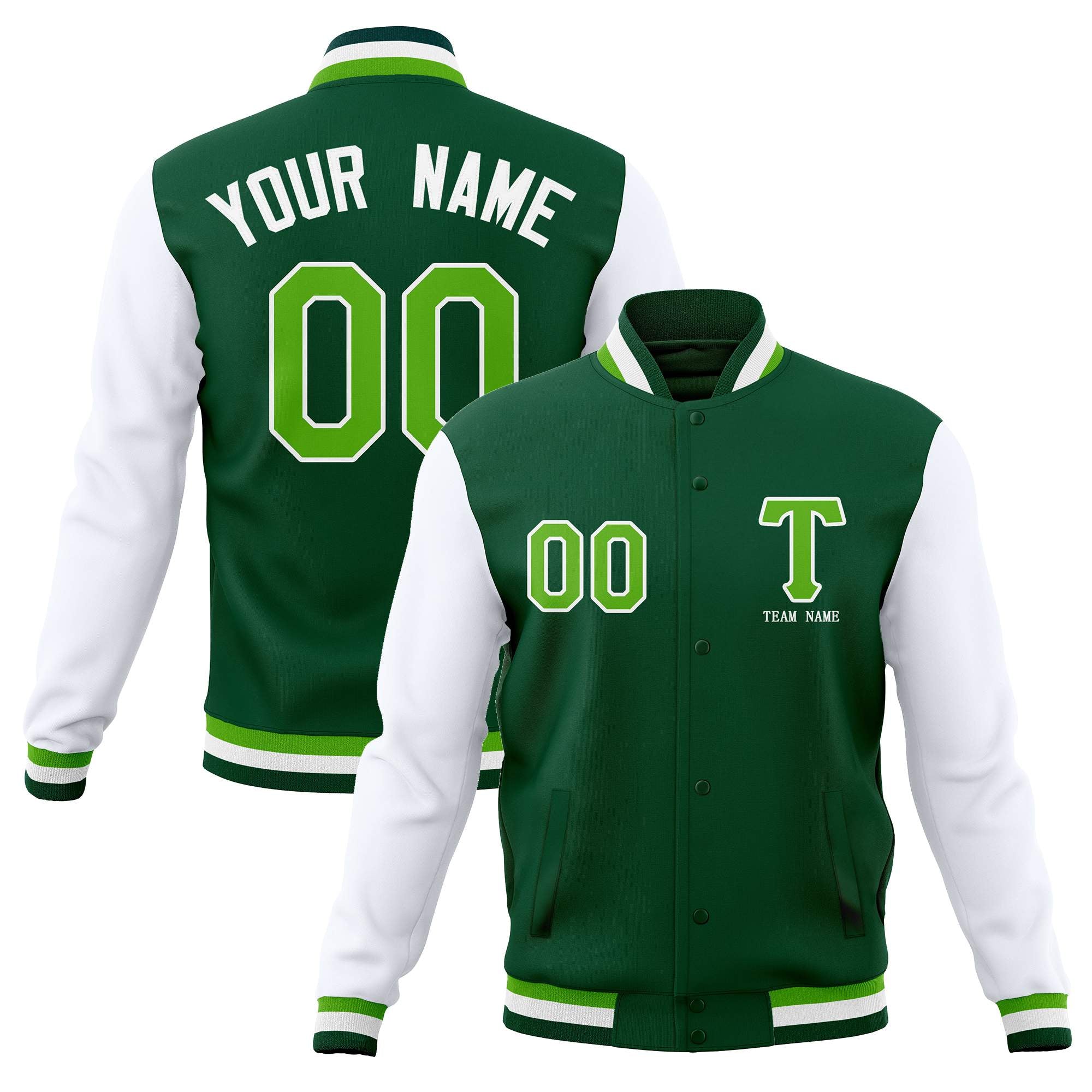 Custom Personalized Letterman Varsity  Baseball Jacket Stitched Name Number