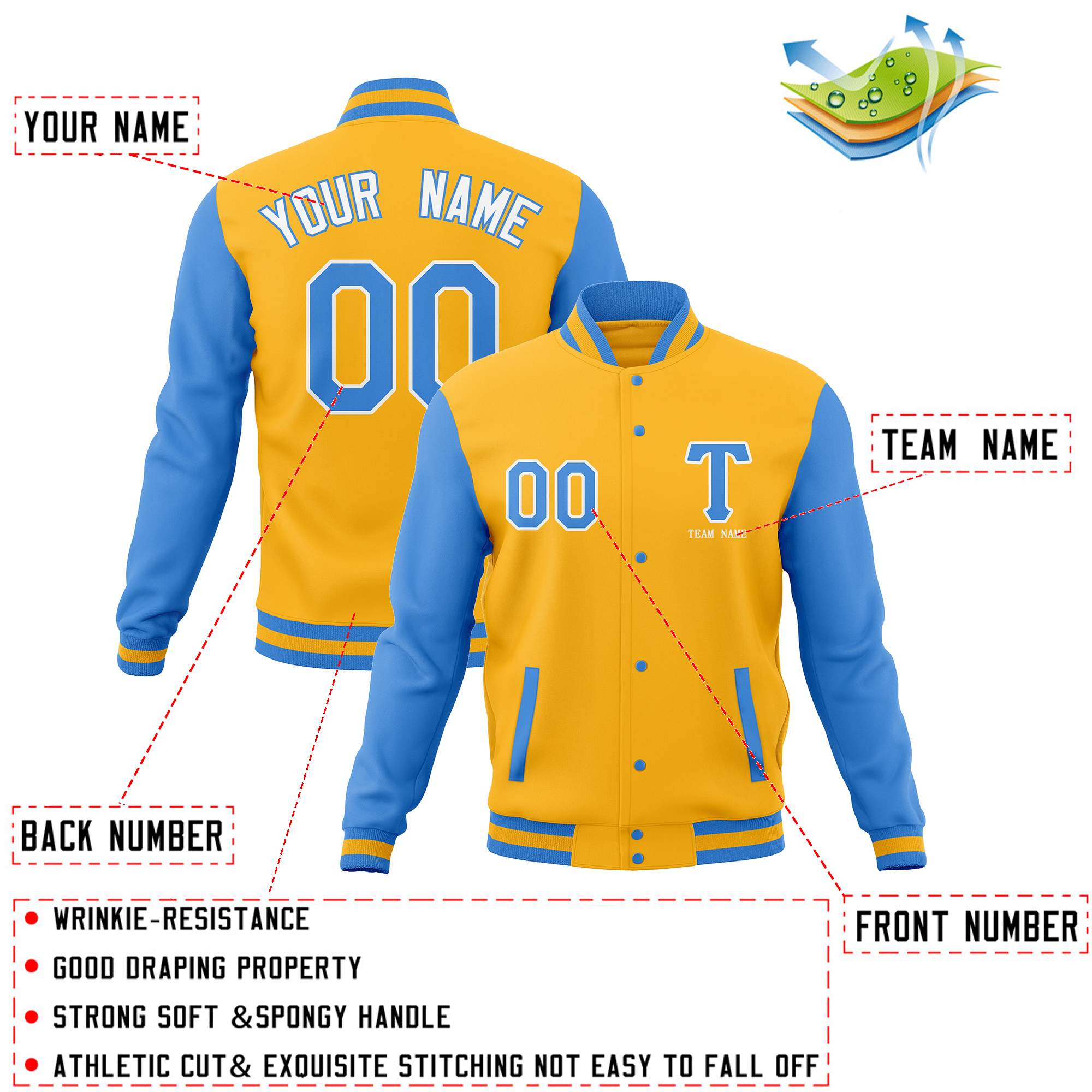 Custom Personalized Letterman Varsity Jacket Stitched Baseball Coats for Adults