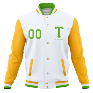 Custom Full-Snap Letterman Varsity Baseball Jacket Stitched Name Number