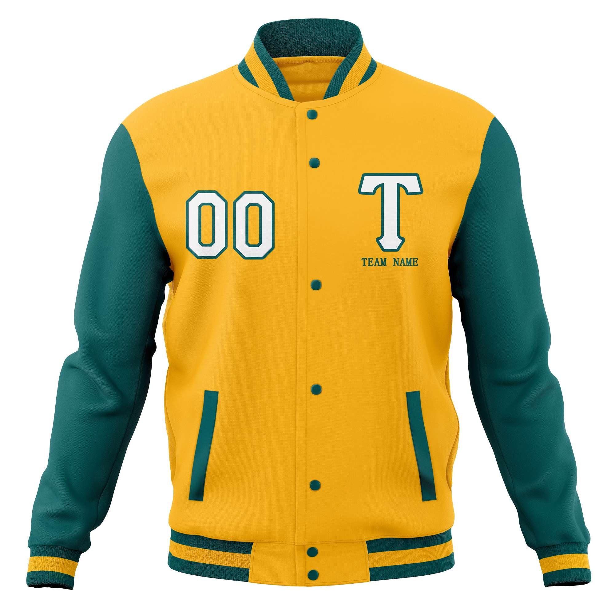 Custom Letterman Varsity Baseball Full-Snap Jacket Stitched Name Number