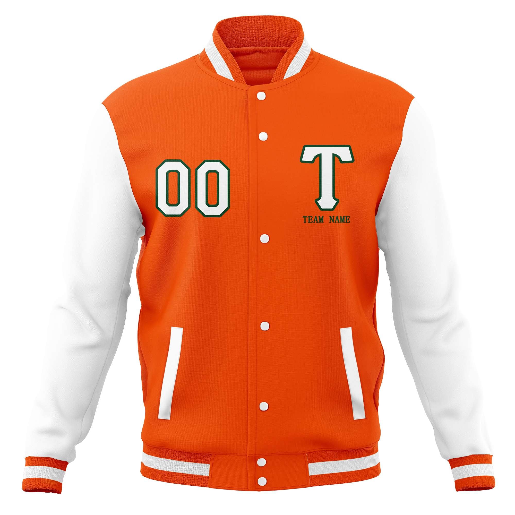 Custom Letterman Varsity Baseball Full-Snap Jacket Stitched Name Number