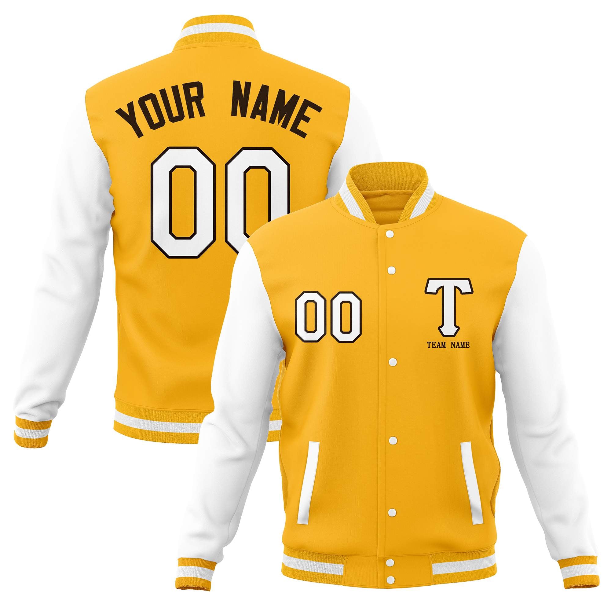 Custom Full-Snap Baseball Coats Stitched Letterman Varsity Jacket