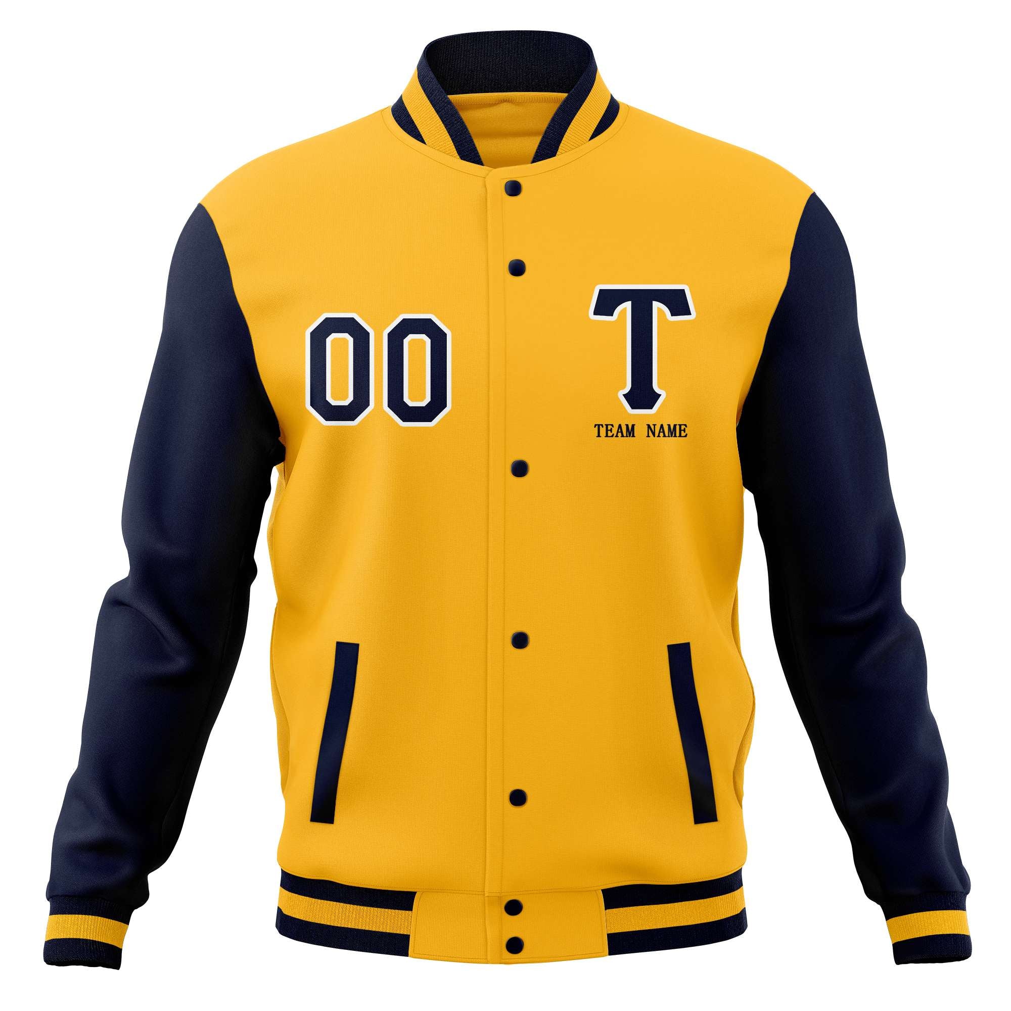 Custom Letterman Varsity Jacket Stitched Full-Snap Baseball Coats