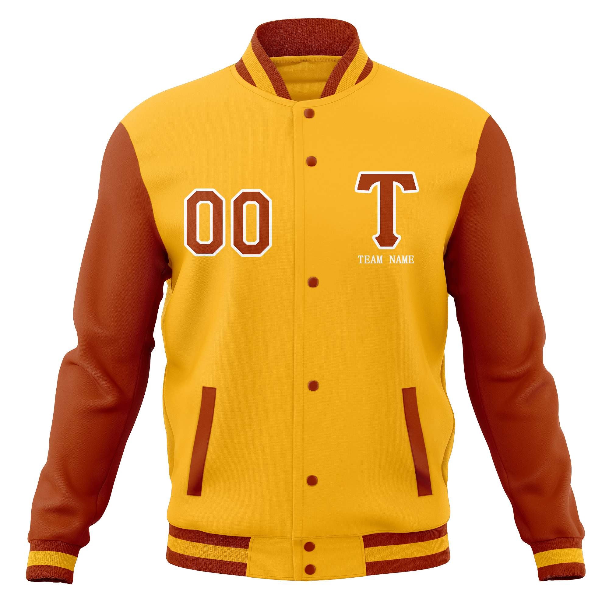 Custom Letterman Varsity Baseball Full-Snap Jacket Stitched Name Number