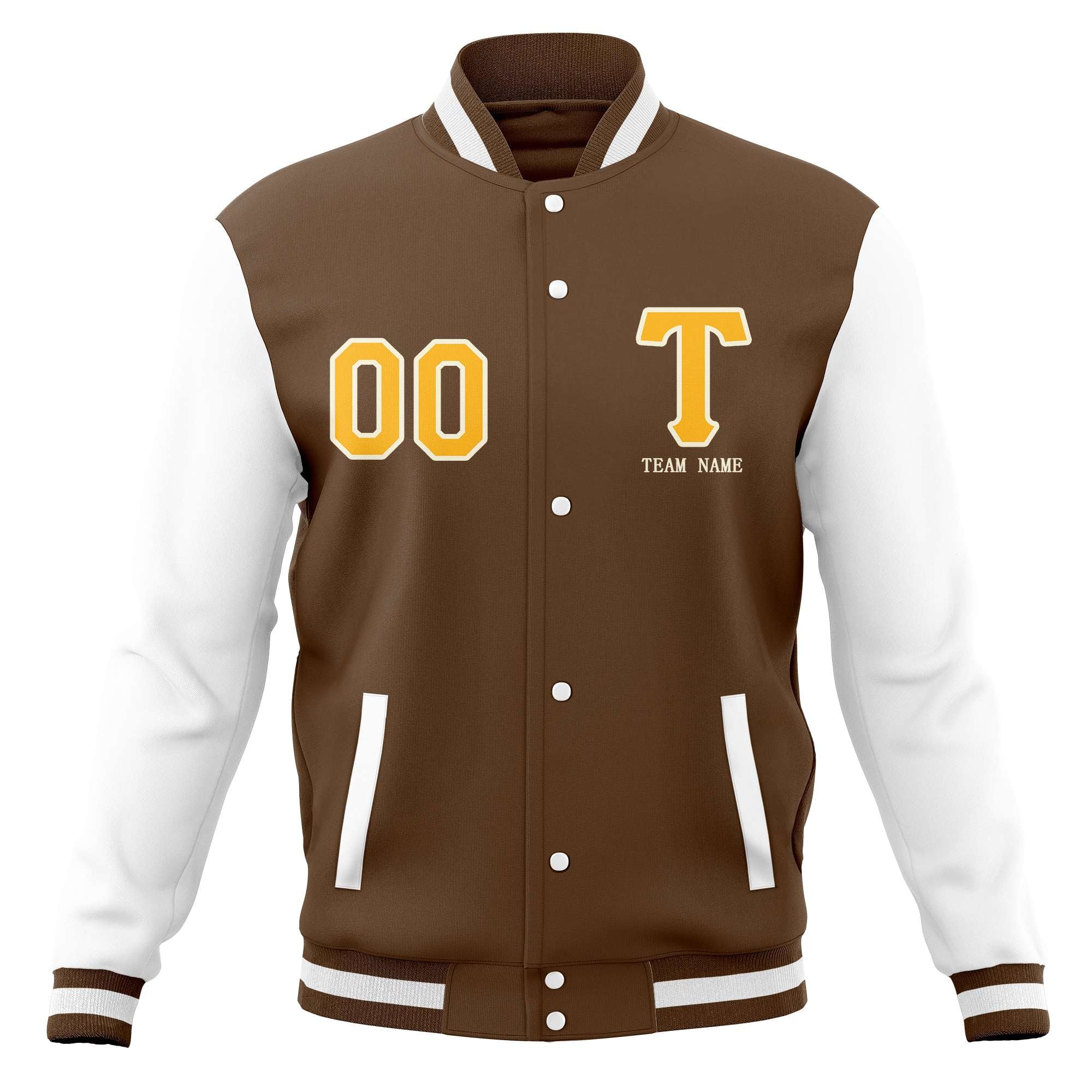 Custom Full-Snap Letterman Varsity Baseball Jacket Stitched Name Number