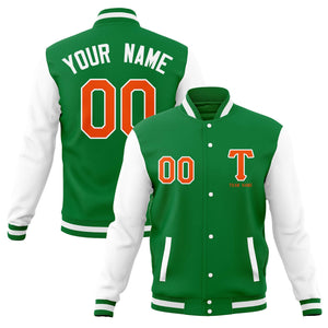 Custom Letterman Varsity Baseball Full-Snap Jacket Stitched Name Number