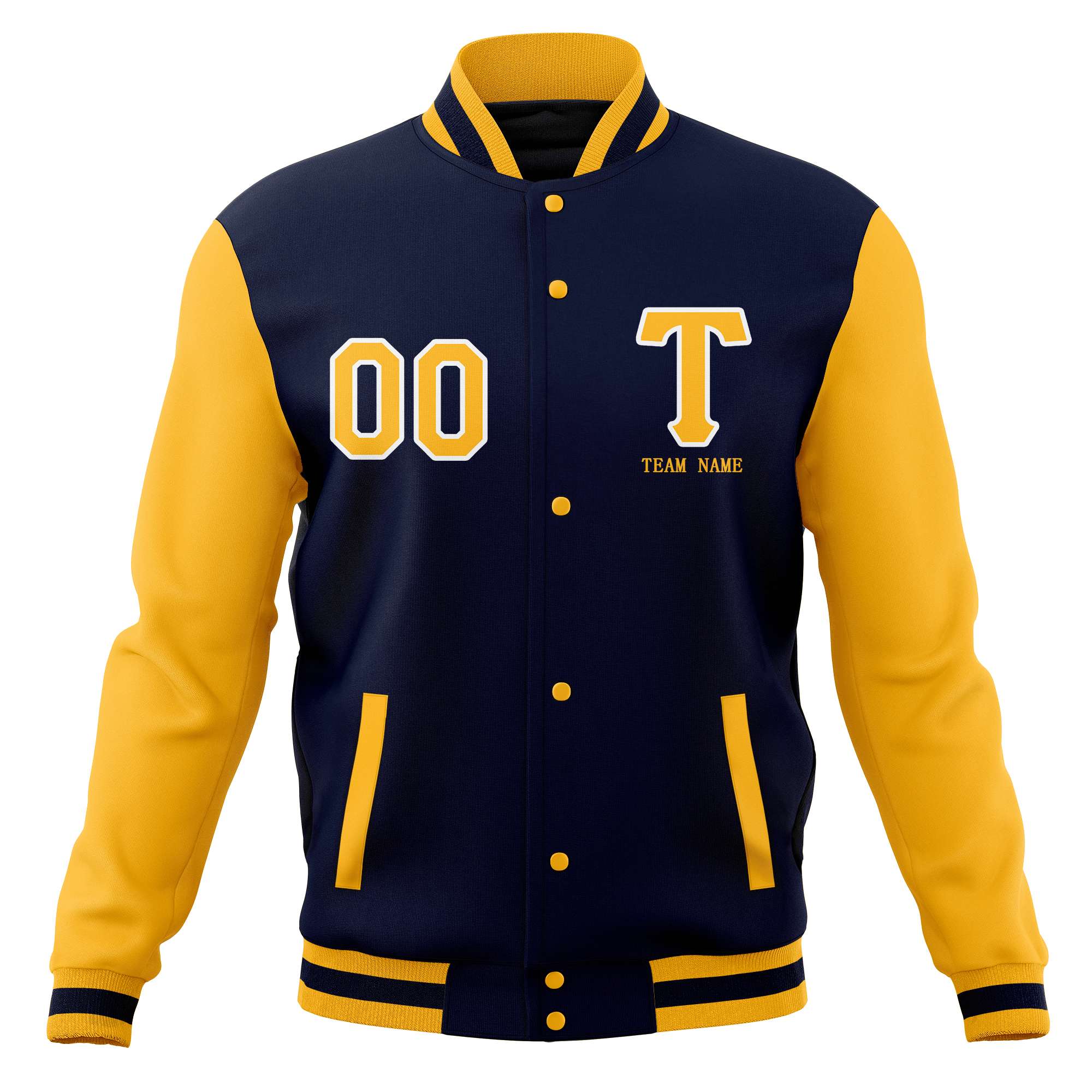 Custom Letterman Varsity Jacket Stitched Full-Snap Baseball Coats