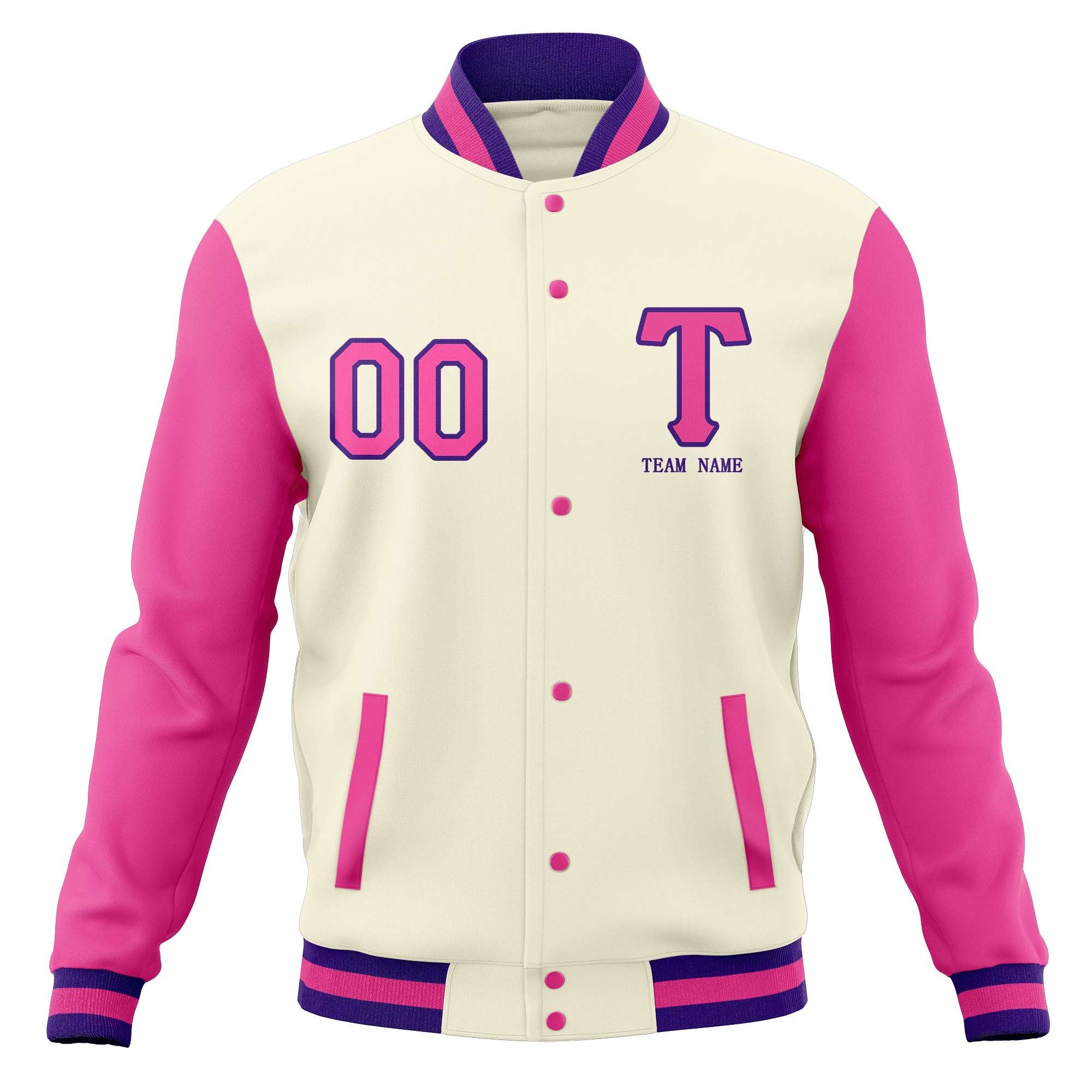 Custom Full-Snap Baseball Coats Stitched Letterman Varsity Jacket