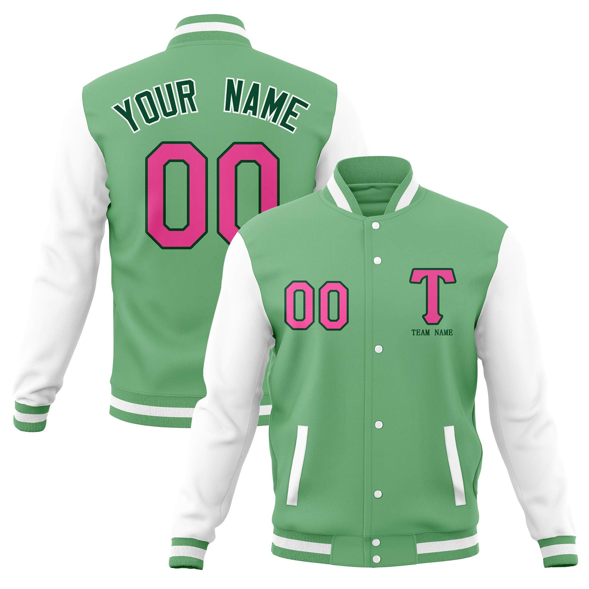 Custom Letterman Varsity Jacket Stitched Full-Snap Baseball Coats