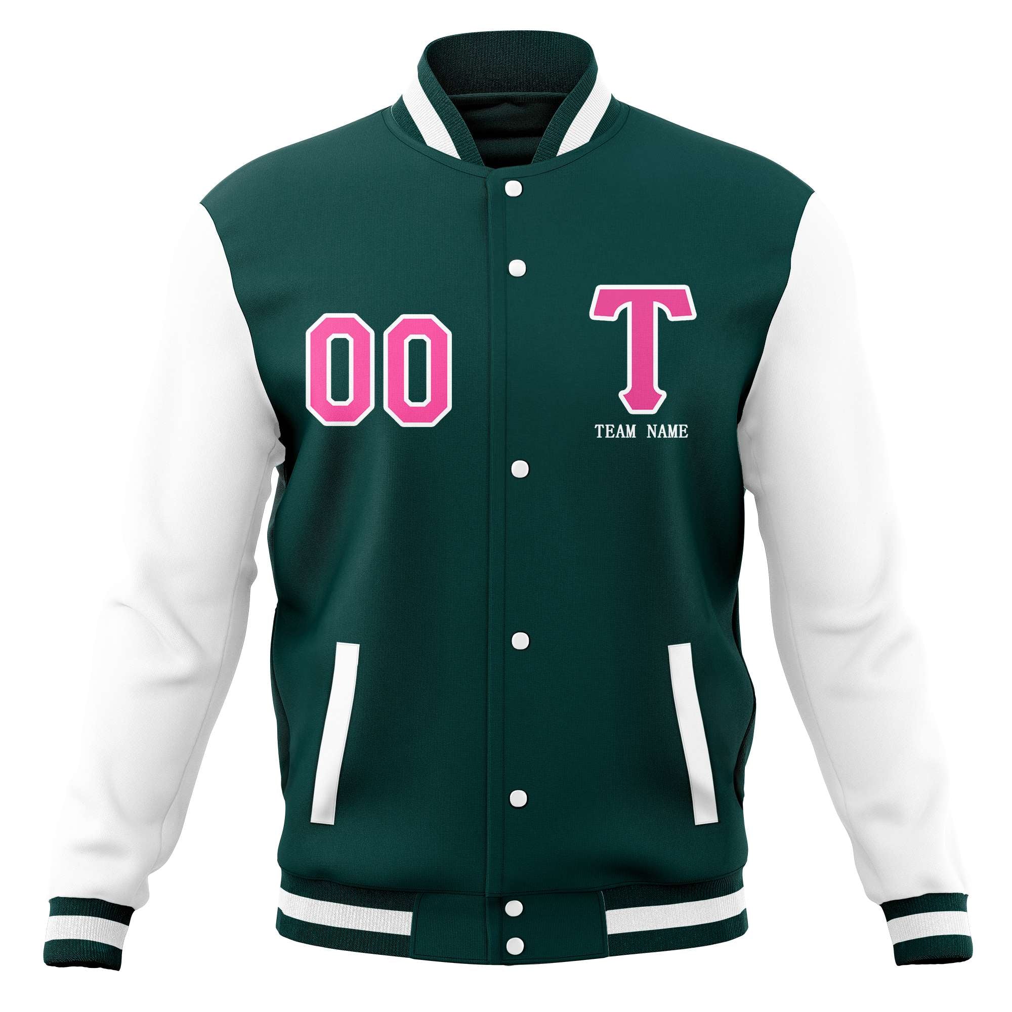 Custom Letterman Varsity Baseball Full-Snap Jacket Stitched Name Number