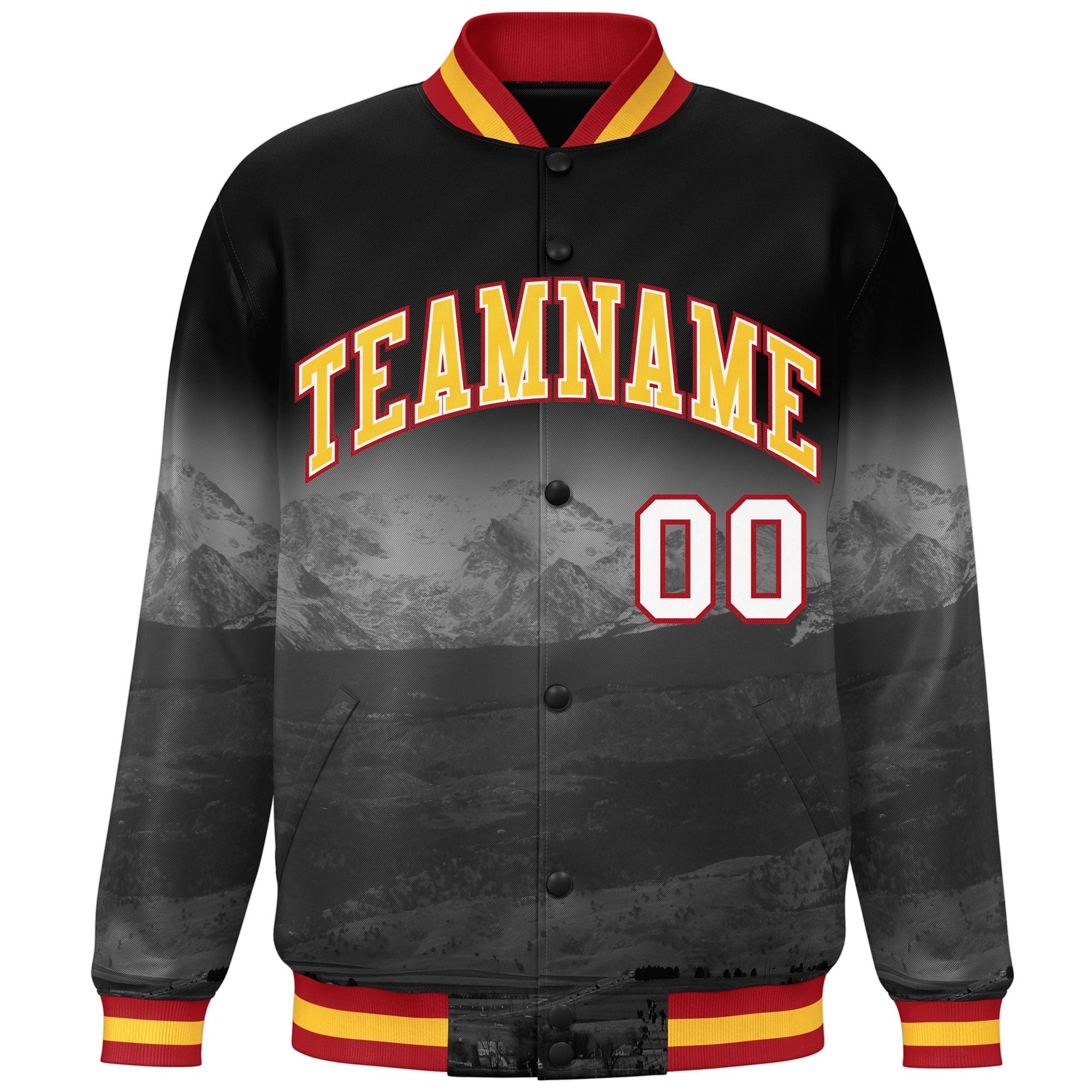 Custom Black Gold-White Denver City Connect Track Varsity Full-Snap Jacket