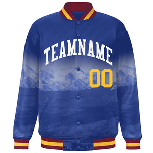 Custom Royal White Denver City Connect Track Varsity Full-Snap Jacket