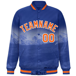 Custom Royal Orange-White Denver City Connect Track Varsity Full-Snap Jacket