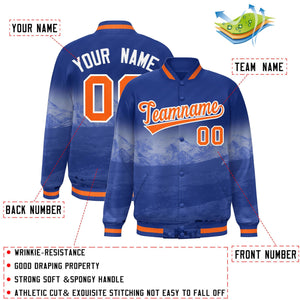 Custom Royal Orange-White Denver City Connect Track Varsity Full-Snap Jacket