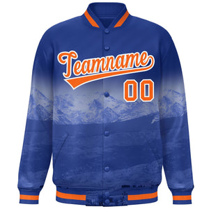 Custom Royal Orange-White Denver City Connect Track Varsity Full-Snap Jacket