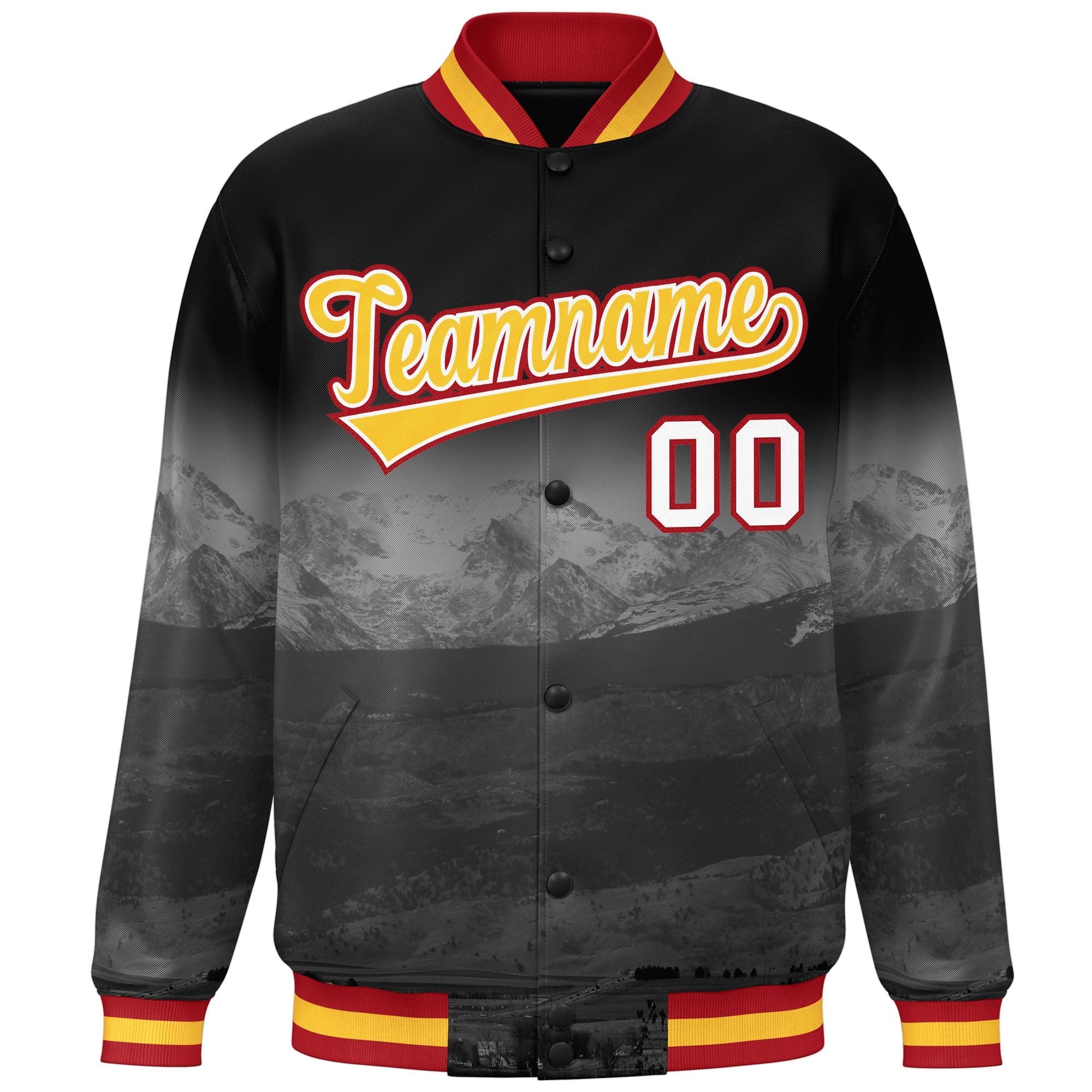 Custom Black Gold-White Denver City Connect Track Varsity Full-Snap Jacket