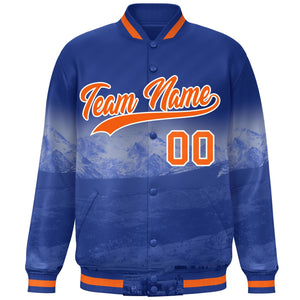 Custom Royal Orange-White Denver City Connect Track Varsity Full-Snap Jacket