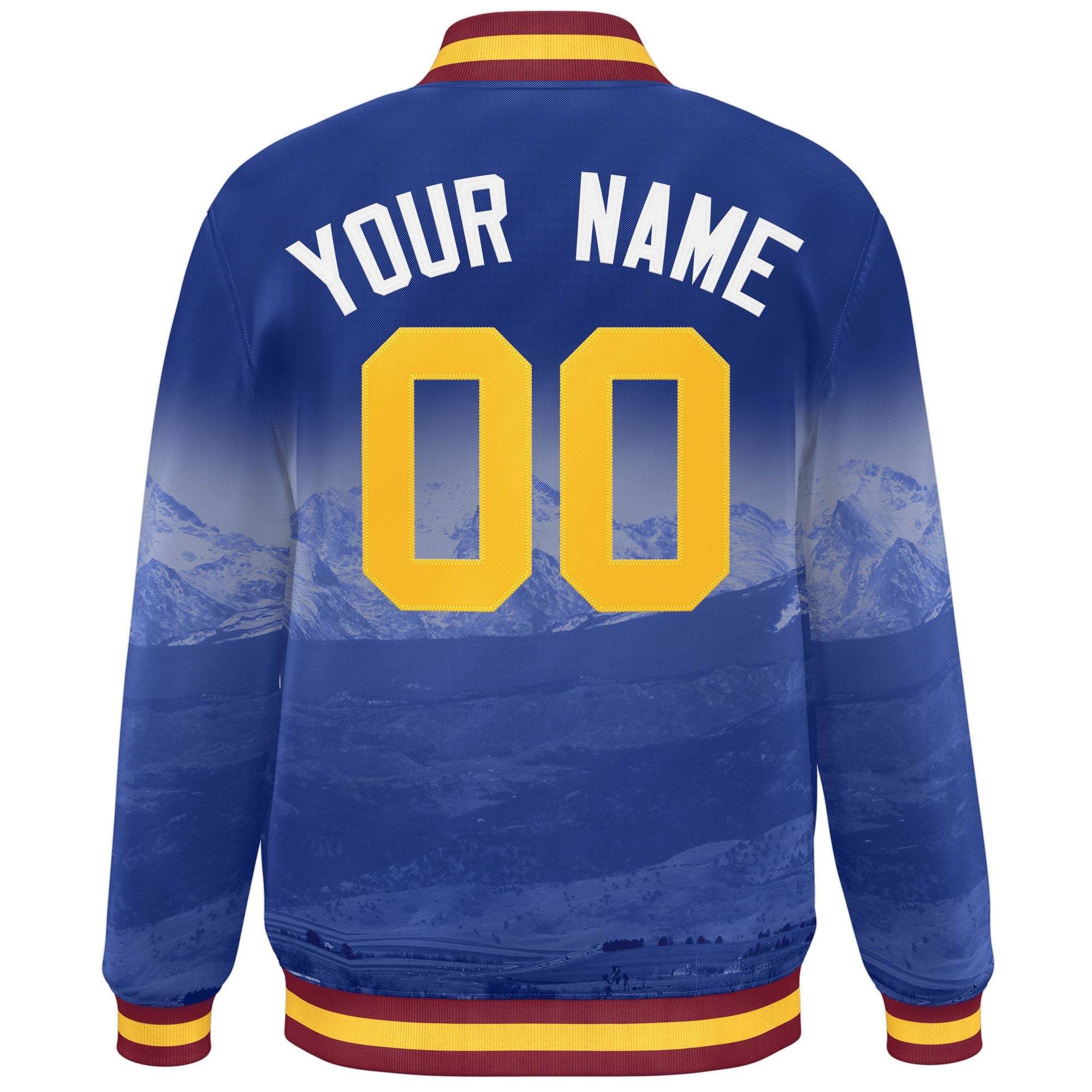 Custom Royal White Denver City Connect Track Varsity Full-Snap Jacket