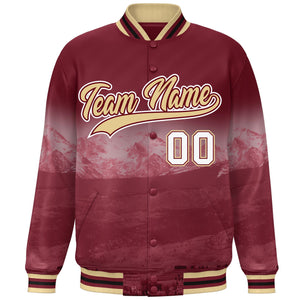 Custom Crimson Cream-White Denver City Connect Track Varsity Full-Snap Jacket