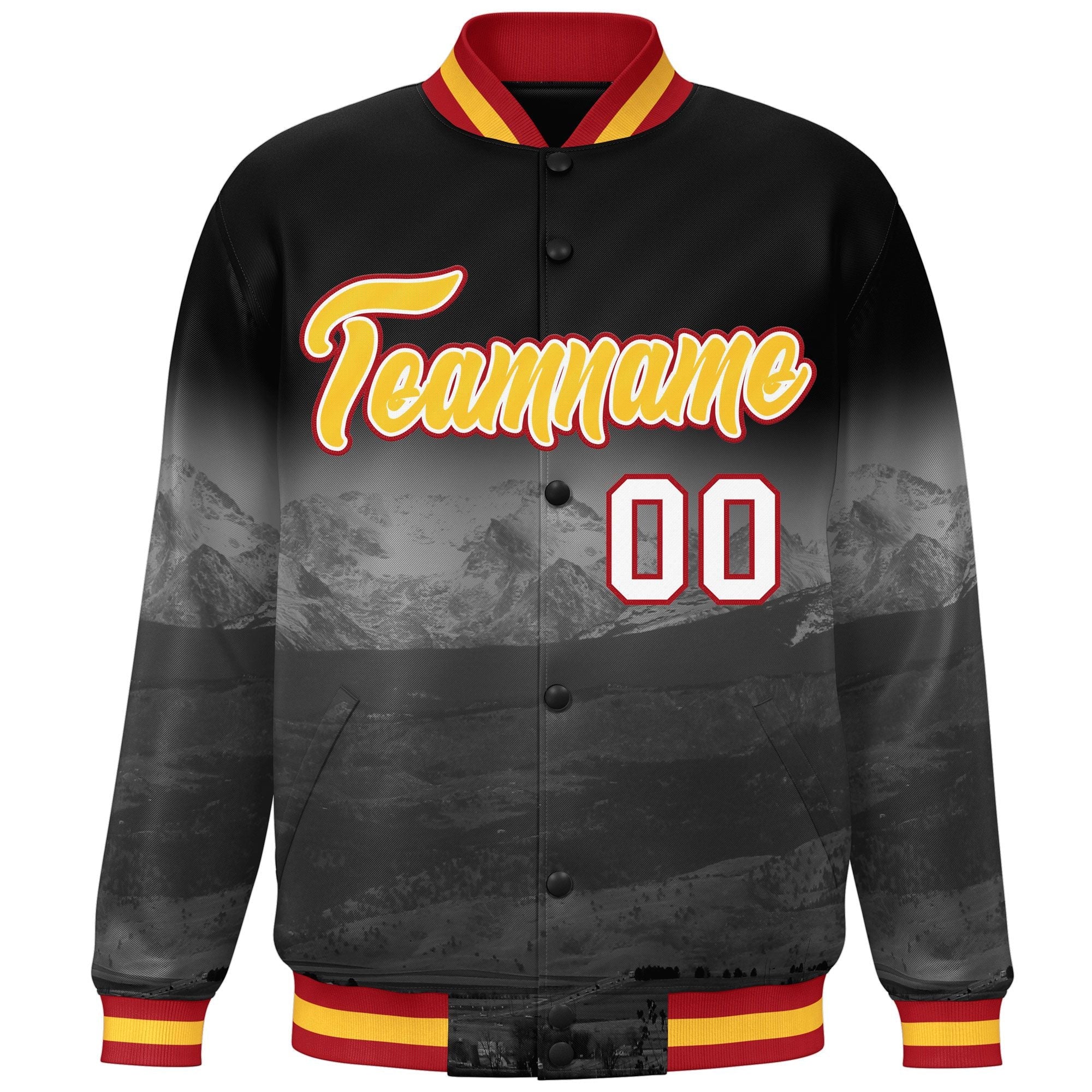 Custom Black Gold-White Denver City Connect Track Varsity Full-Snap Jacket