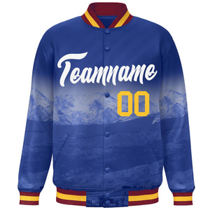 Custom Royal White Denver City Connect Track Varsity Full-Snap Jacket