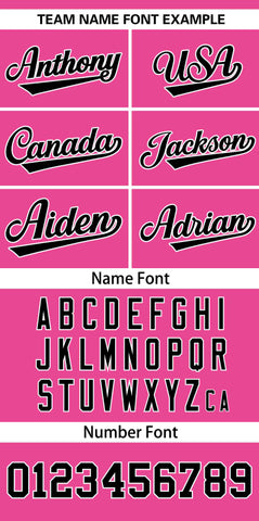 Custom Pink Black Varsity Full-Zip Classic Style Letterman Baseball Jacket