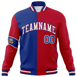 Custom Royal Red-White Letterman Two Tone Full-Snap Split Fashion Jacket