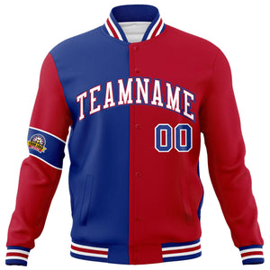 Custom Royal Red-White Letterman Two Tone Full-Snap Split Fashion Jacket