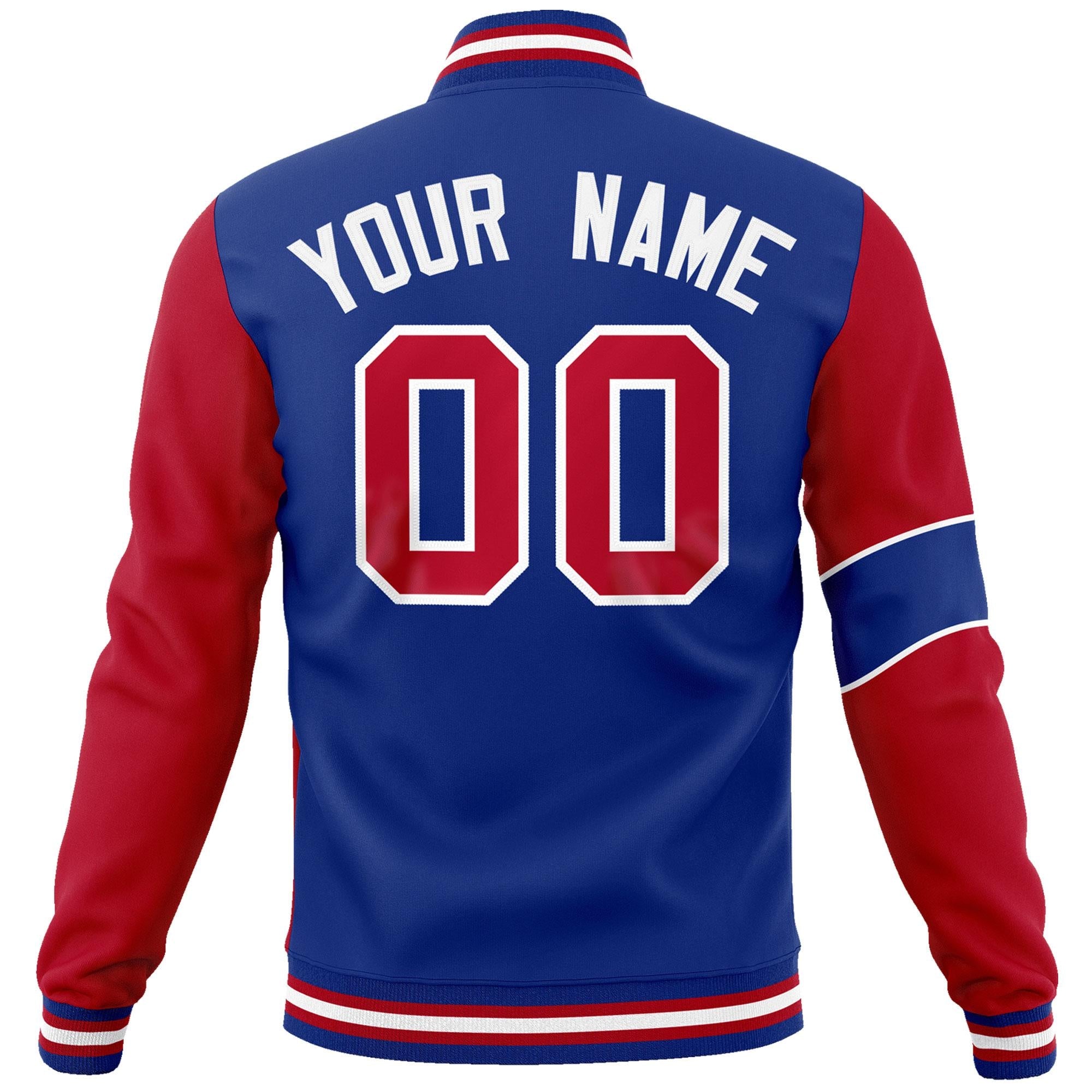 Custom Royal Red-White Letterman Two Tone Full-Snap Split Fashion Jacket