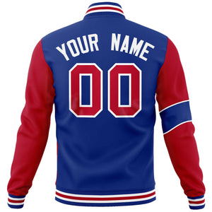 Custom Royal Red-White Letterman Two Tone Full-Snap Split Fashion Jacket