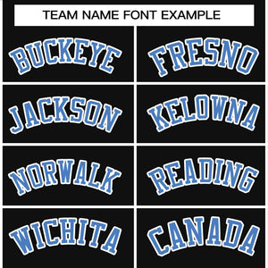 Custom Black Powder Blue-White Raglan Sleeves Varsity Full-Snap Letterman Jacket