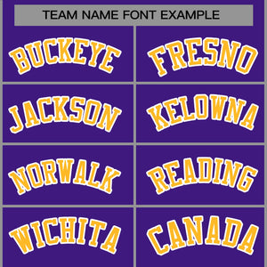 Custom Purple Yellow-White Raglan Sleeves Varsity Full-Snap Letterman Jacket