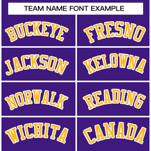 Custom Purple Yellow-White Raglan Sleeves Varsity Full-Snap Letterman Jacket