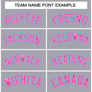 Custom Gray Pink-White Raglan Sleeves Varsity Full-Snap Letterman Jacket