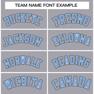 Custom Gray Powder Blue-White Classic Style Varsity Full-Snap Letterman Jacket