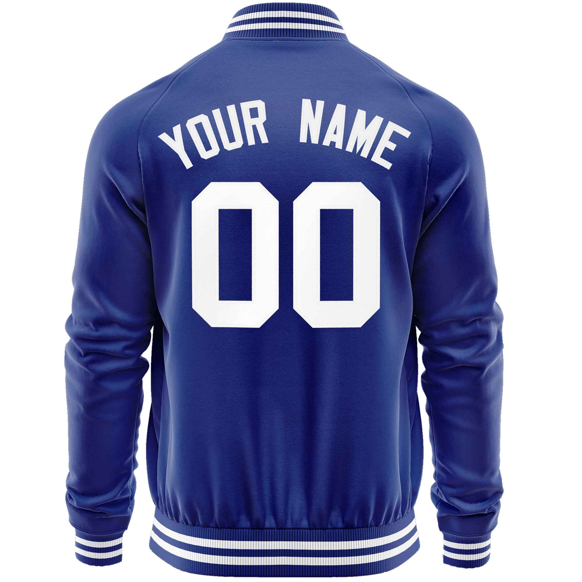 Custom Royal White Classic Style Varsity Full-Zip Letterman Baseball Jacket